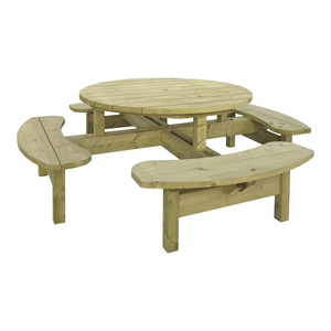 Woodford Round 8 Seater Picnic Table