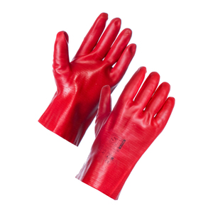 PVC Openwrist Red Gloves