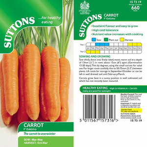 Suttons Seed Carrot Eskimo F1