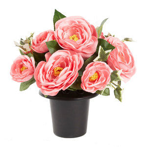 Grave Vase Pink Flowers