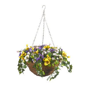 Pansy Artificial Hanging Basket