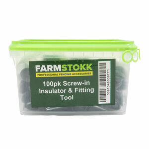 FarmStokk Screw-In Insulator & Tool (100 Pack)