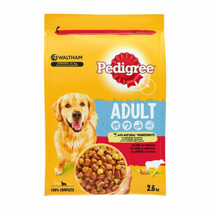 Pedigree Dry Complete Adult Dog Food with Beef & Vegetables 2.6kg