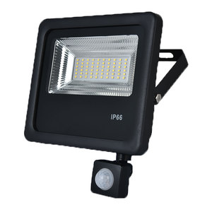Black Slim LED Exterior Floodlight with Sensor