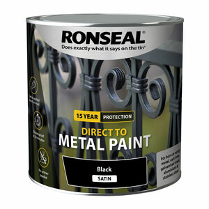 Ronseal Direct to Metal Paint Black Satin