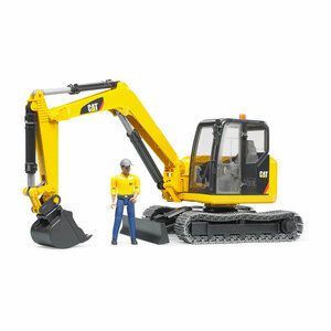 CAT Mini Excavator (including Worker) Toy Model