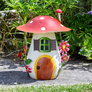 Red Top Condo Fairy House Metal