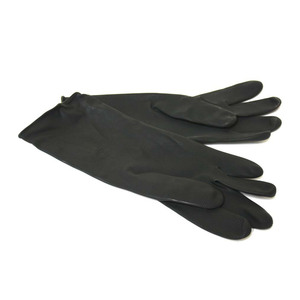 Black Rubber Dairy Gloves 17in XL