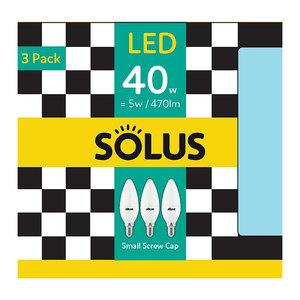 Solus SES Candle 40W Non Dimm 3 Pack