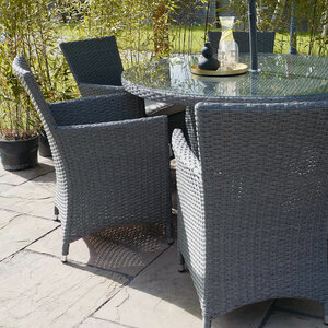 Sicily 6 Seater Rattan Set with Parasol