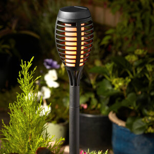 Solar Party Flaming Torch 5 Pack Black