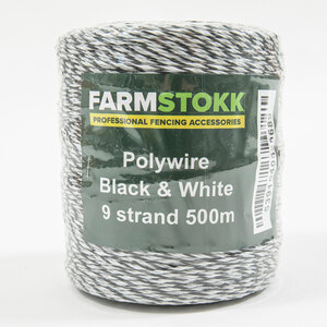 Farmstokk/FencePro Polywire Black & White 9 Strand 500m