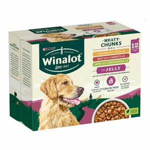 Winalot Dog Food Pouches Meat in Jelly 12x100g
